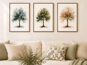 Tree Wall Art Set of 3 – Watercolor Growth Prints | Rangchitra