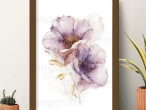 lavender wall art print purple watercolor botanical India Rangchitra