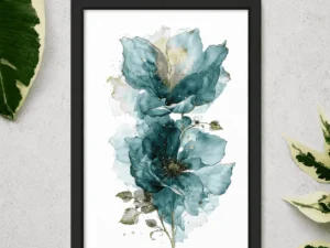 Blue Floral Wall Art – Botanical Watercolor Print | Rangchitra