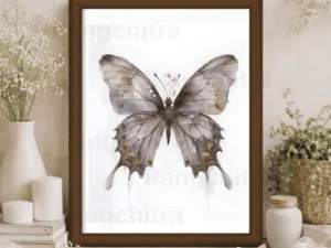 Brown wall art print brown watercolor botanical India Rangchitra