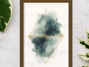 geometric wall art print teal gold energy India Rangchitra