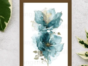 Green wall art print green watercolor botanical India Rangchitra