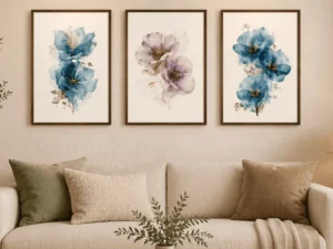 Floral Wall Art Set of 3 – Watercolor Healing Prints | Rangchitra