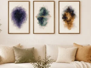 Energy Wall Art Set of 3 – Watercolor Energy Prints | Rangchitra