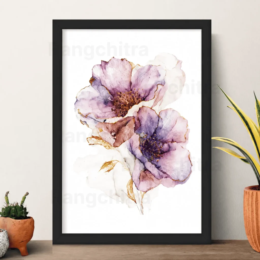 Lavender floral Wall Art – Botanical Watercolor Print | Rangchitra